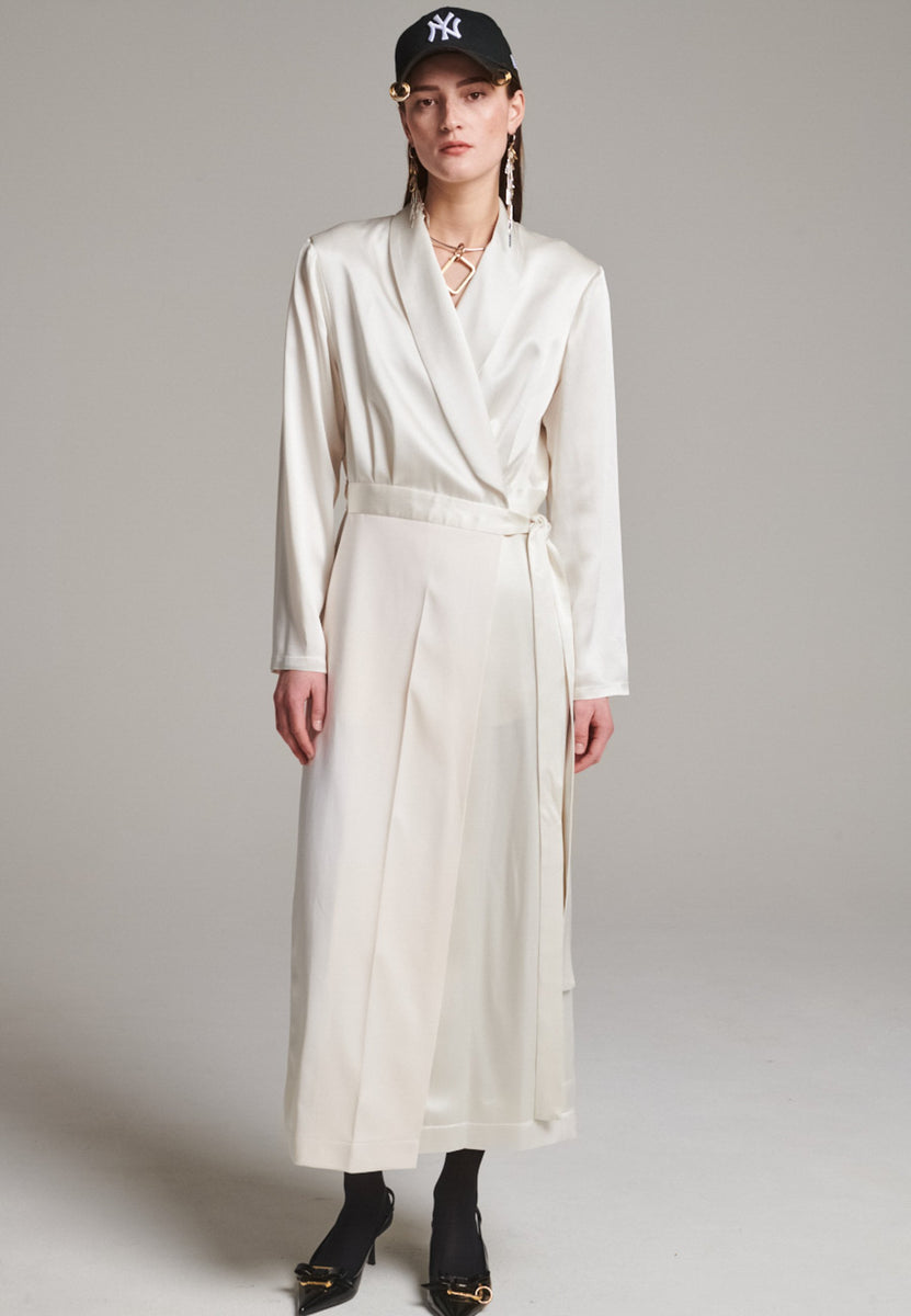 Wrap Dress Ivory – FRENKEN