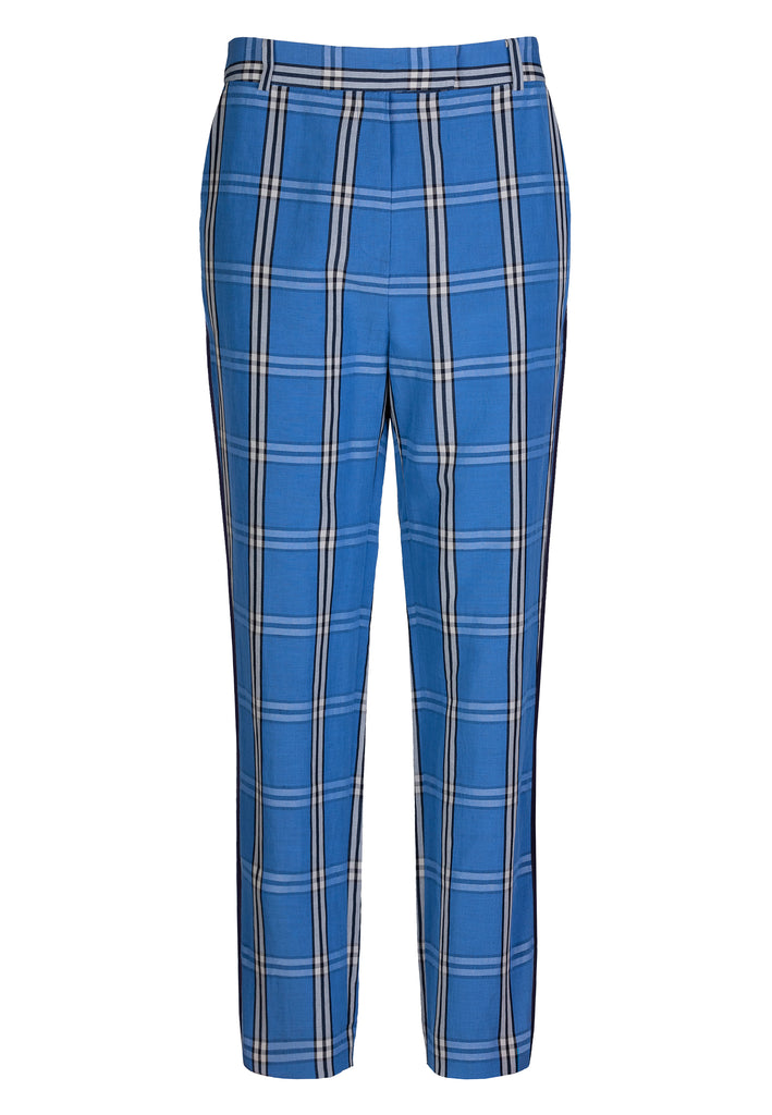 Blocked | Pants | Azure Check. Cropped pants in a pop azure boyish check.