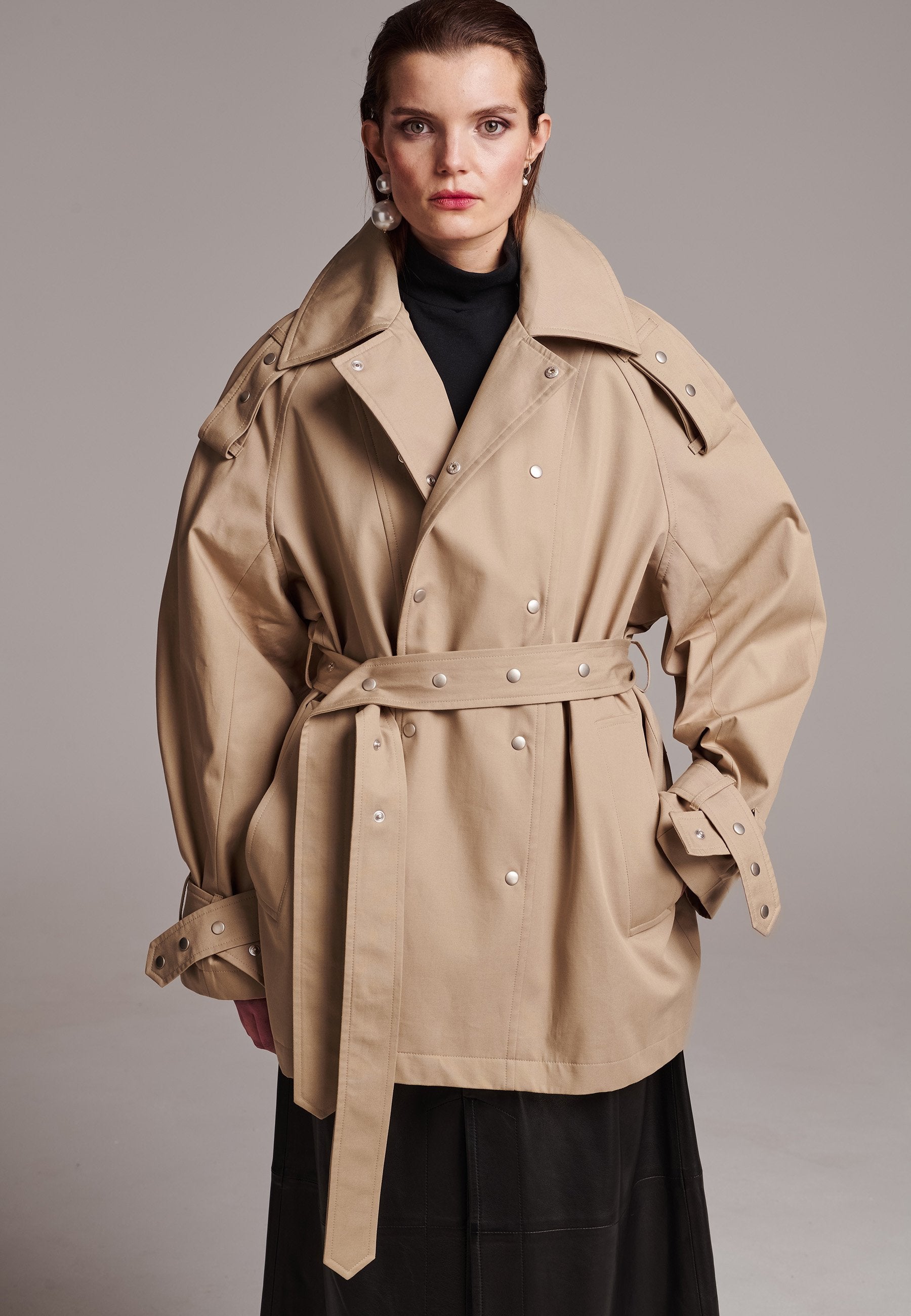 Refined Oversized Trench Camel