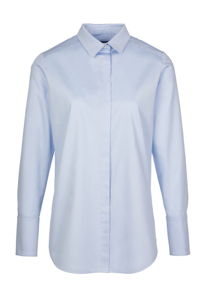 Office | Shirt | Light Blue. Regular-fit shirt with double cuff length made from pale blue crispy poplin cotton. 100% cotton. frenkenfashion.com