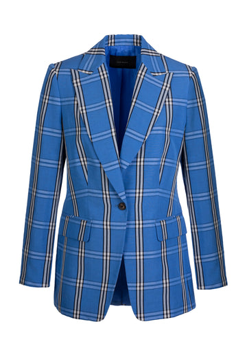 Blazer azure check. Mens inspired tailored blazer. FRENKEN fashion