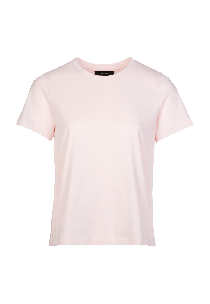 Fit | Top | Soft Pink. Fitted cotton t-shirt detailed with a printed F. frenkenfashion.com