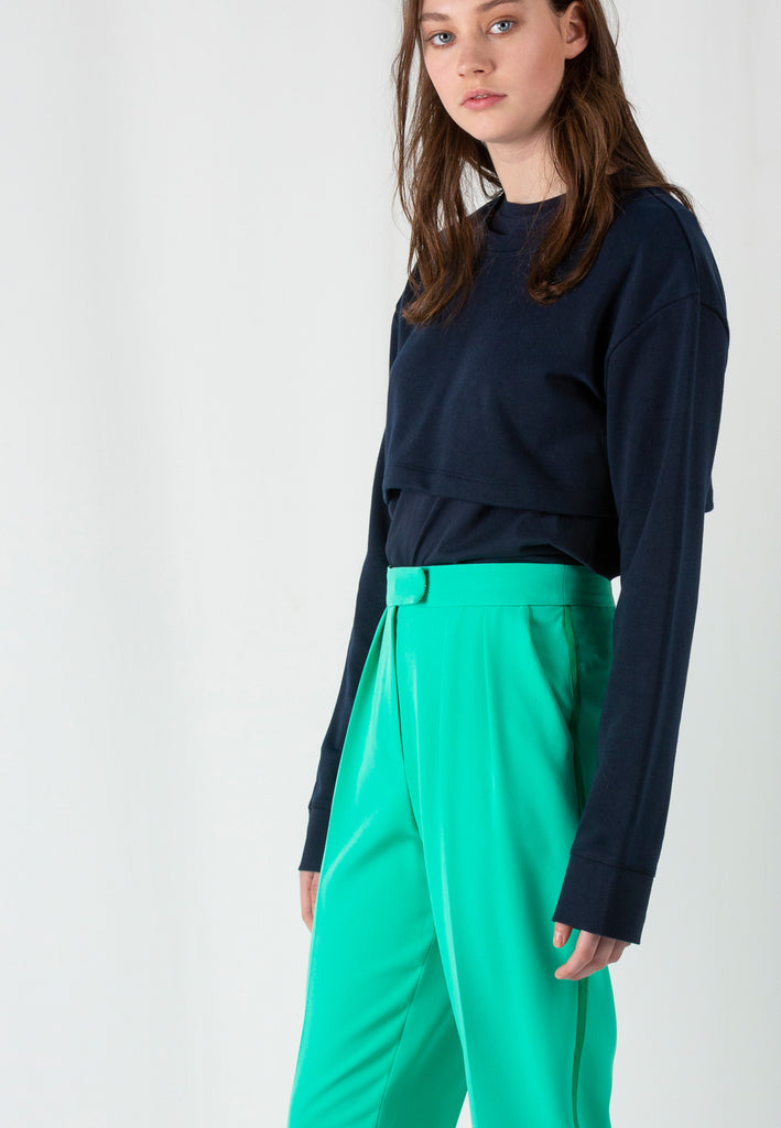 More | Top | Dark Navy. Double layered soft jersey top. Amsterdam fashion