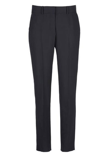 Dark navy sparkle pants. Women clothes. Light wool cigarette pants, with belt loops, zipper closure and glitter green pocket inserts.