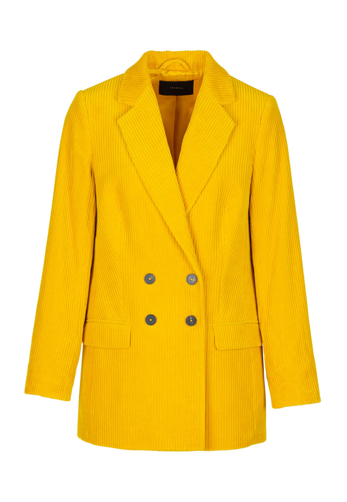 Ribbed | Blazer | Mustard. Double-breasted cotton-corduroy blazer. Menswear-inspired tailored flattering double-breasted shape with flap pockets, detailed with horns buttons and fully lined in satin so it slips on easily. Women clothes