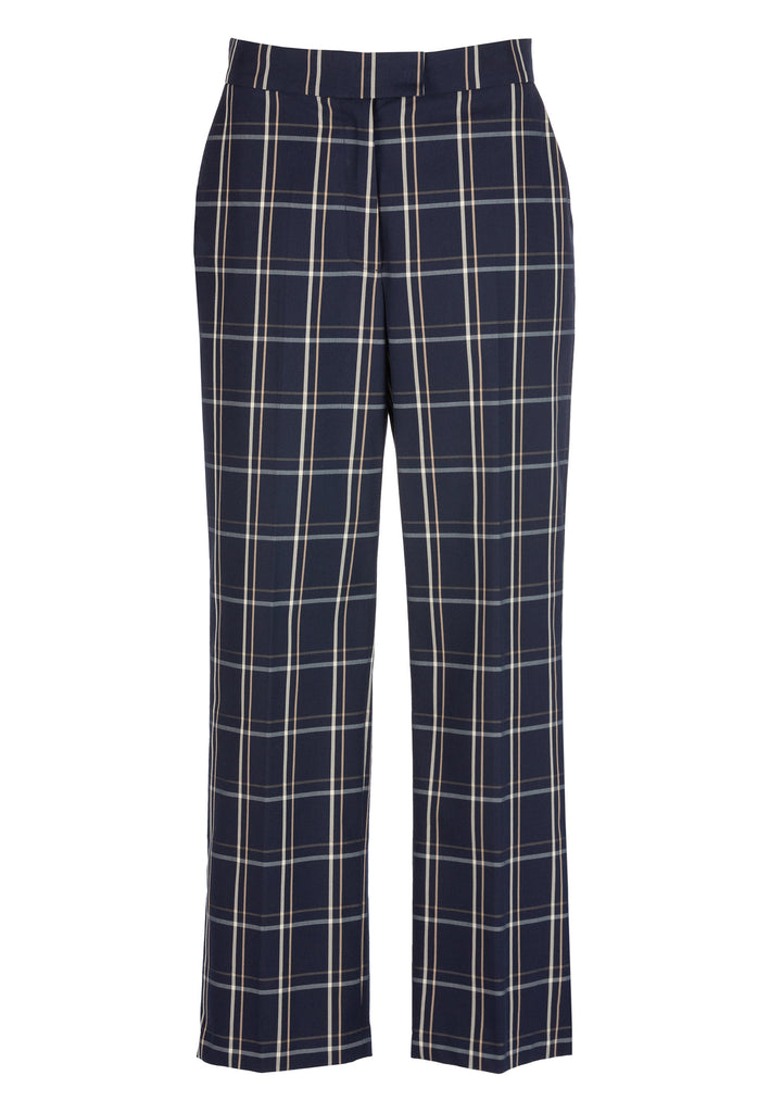 Ralied | Trouser | Navy Check. Dutch women clothing. Tailored pants made of a navy check cloth with a regular fit. Match it with the blazer or with a basic jersey.