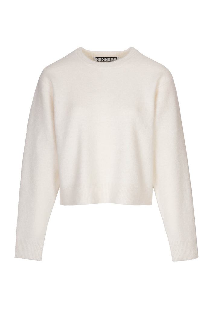 Knitted from soft fluffy white care-Gora, this sweater has a smooth hand with a dropped shoulder to create a slouchy look. This will be your best friend during winter cooler days. This premium material-made will last a lifetime if taken care of.