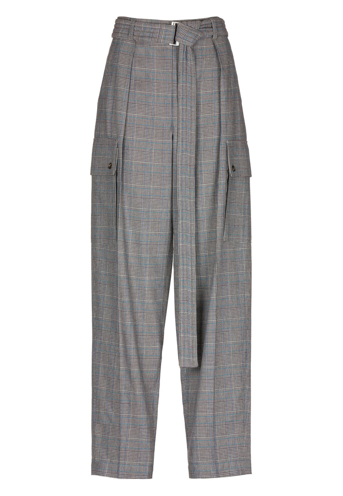 High-waisted trousers tailored from a wool-blend. It's cut in a slightly tapered leg. Designed to sit high on the waist, they have sharp front pleats. Detailed with a padded long belt. This utilitarian-inspired is fitted with oversized flap pockets.