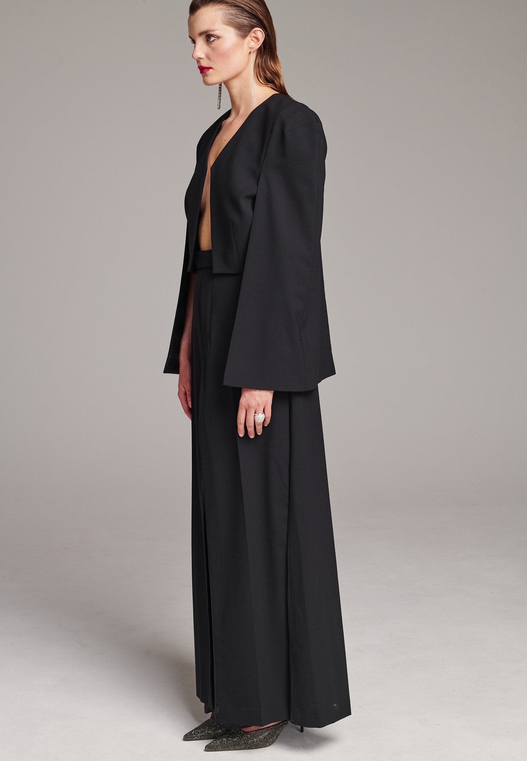 Cape Cropped Blazer Black FRENKEN