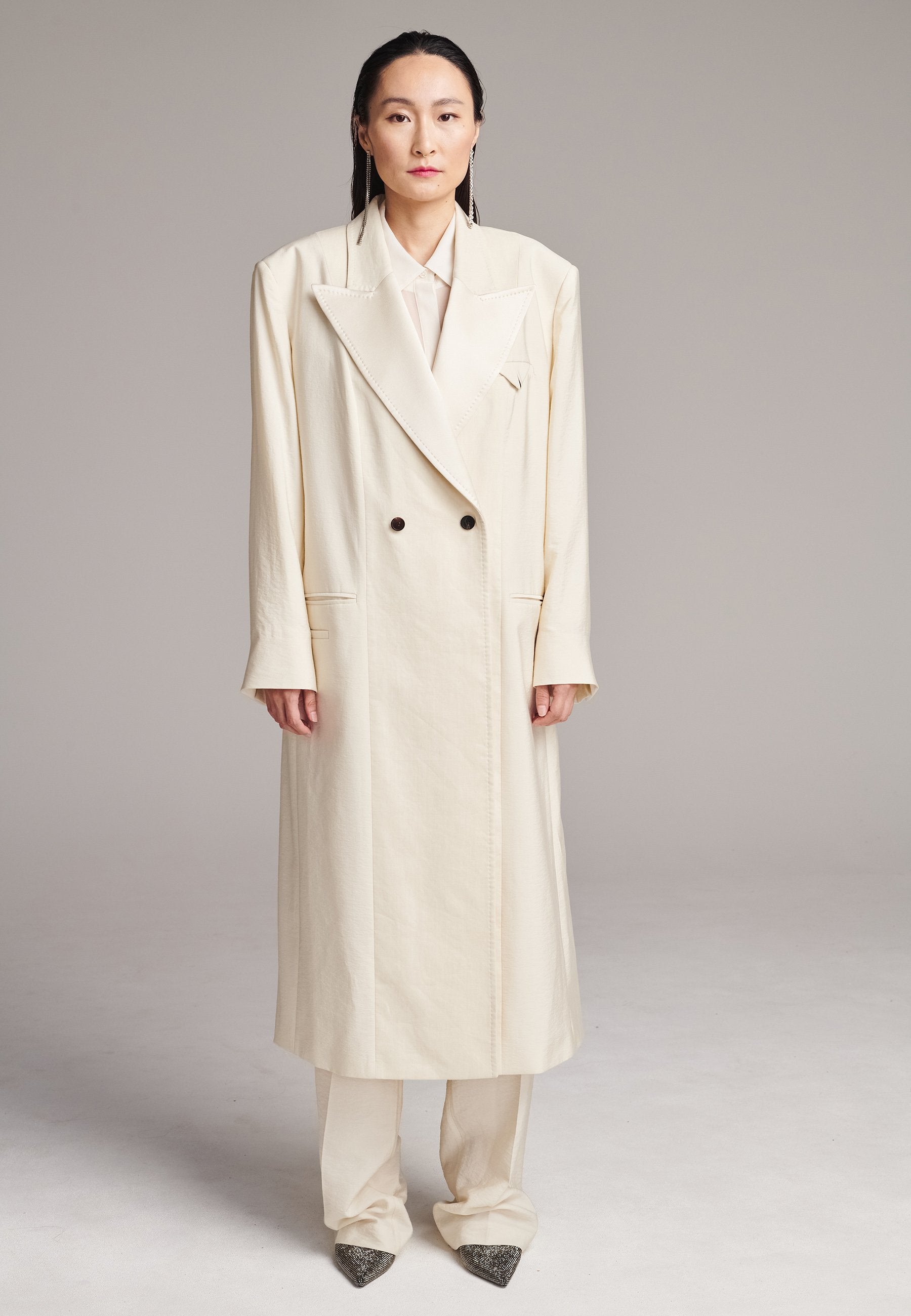 oversized dress coat Oversized Asymmetric Cape Sleeve Coat