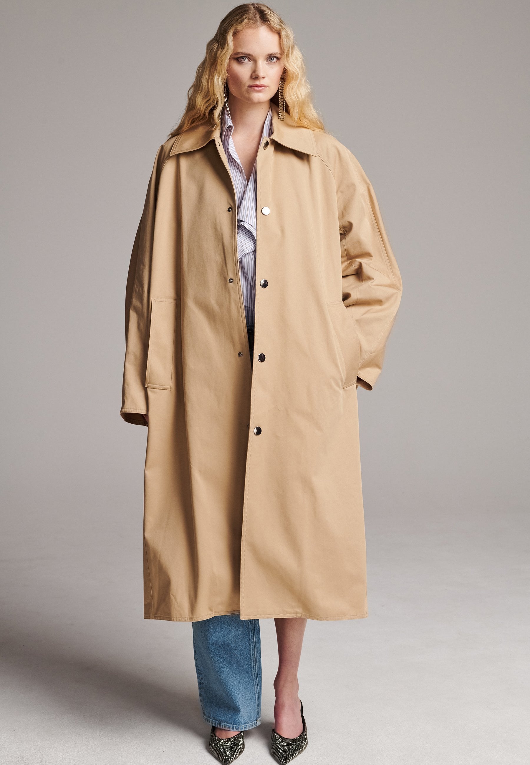 Long oversized trench coat clearance