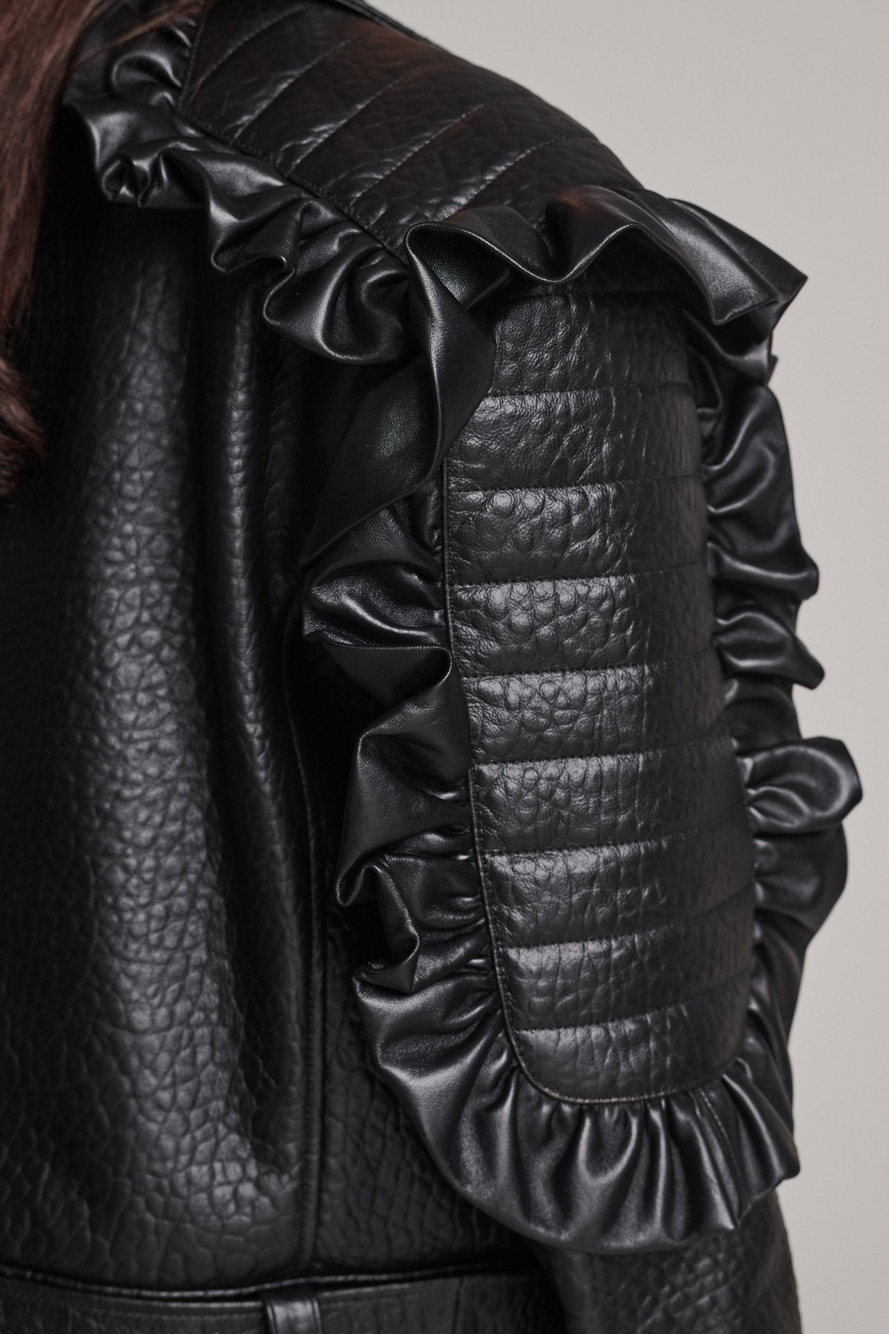 Shine Leather Biker Coat Black FRENKEN