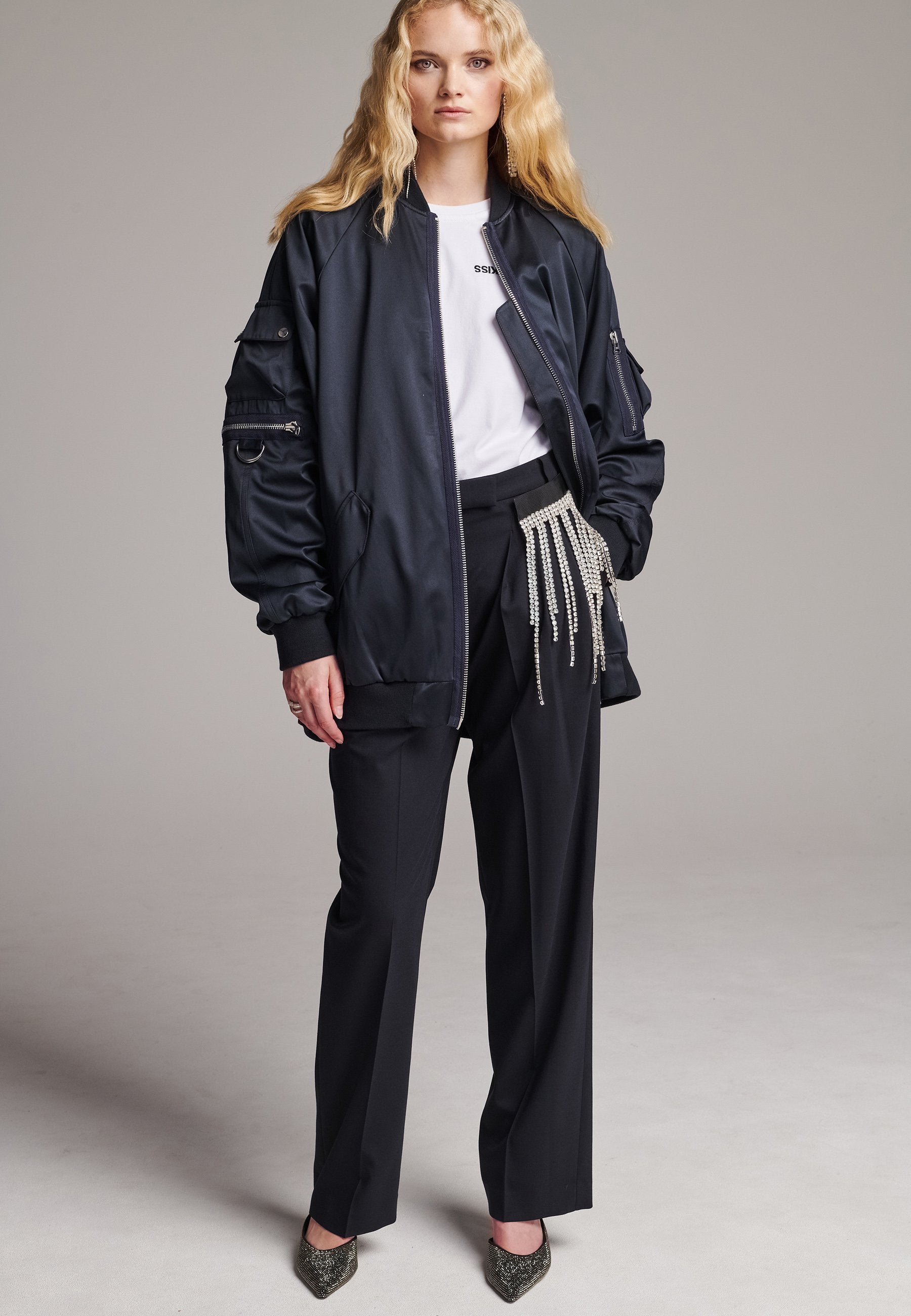 Tramp Oversized Bomber Jacket Navy FRENKEN